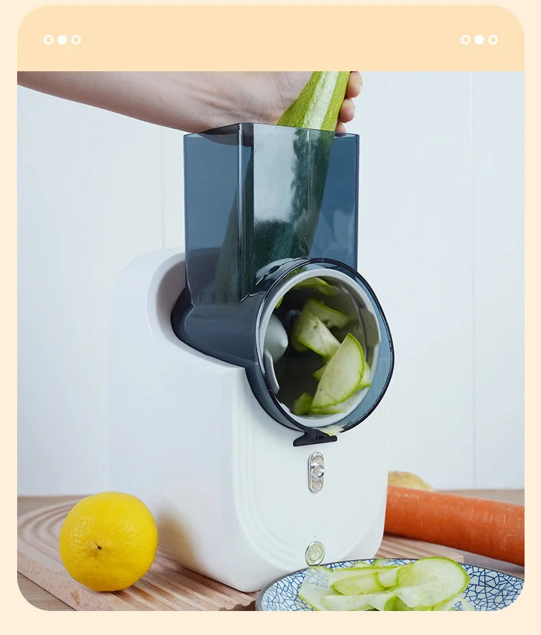 mandoline électrique qui découpe un concombre