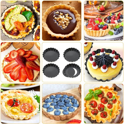 Set de 10 Mini Moules à Tartes Antiadhésifs en Acier au Carbone (8 cm)™