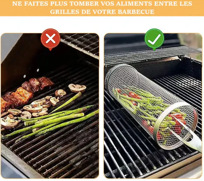 Lot de 2 Paniers à barbecue rond en acier inoxydable™