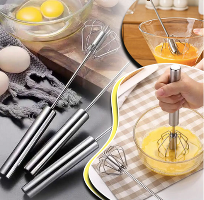 Fouet Semi-Automatique Inox™ (Lot de 2) – Mélange Rapide et Sans Effort