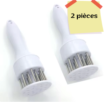 Attendrisseur de Viande Inox™ (Lot de 2) – Ramollit et Assouplit vos Viandes en 1 Geste