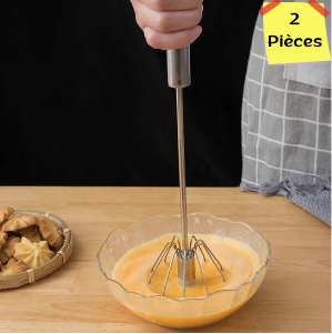 Fouet Semi-Automatique Inox™ (Lot de 2) – Mélange Rapide et Sans Effort