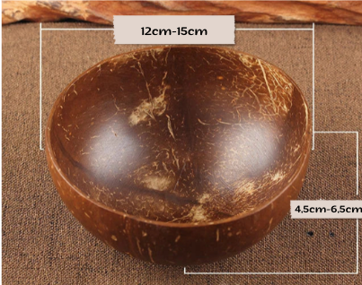 Ensemble de 5 bols en noix de coco naturelle avec cuillères en bois™