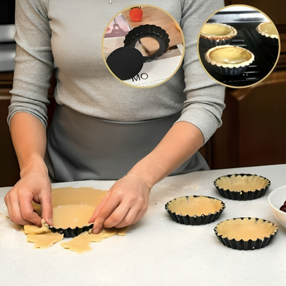 Set de 10 Mini Moules à Tartes Antiadhésifs en Acier au Carbone (8 cm)™