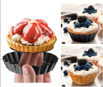 Set de 10 Mini Moules à Tartes Antiadhésifs en Acier au Carbone (8 cm)™