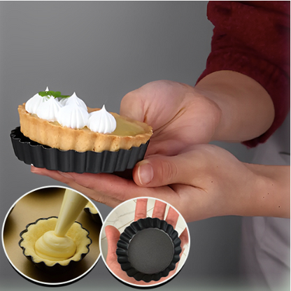Set de 10 Mini Moules à Tartes Antiadhésifs en Acier au Carbone (8 cm)™