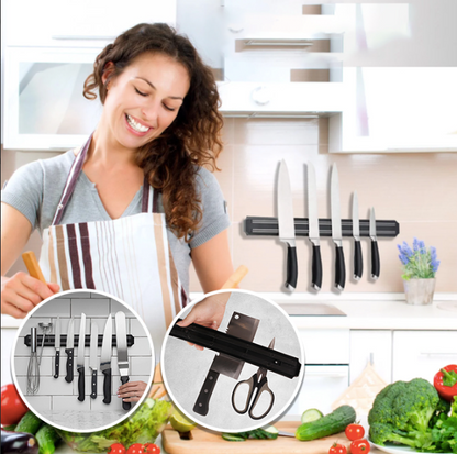 Porte-Couteaux Mural Magnétique™ (38 cm x 4.8 cm) - Organisation et Sécurité en Cuisine