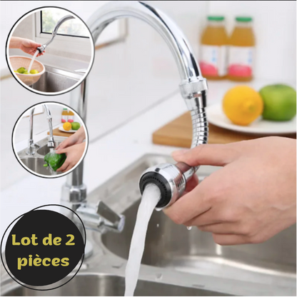 Lot de 2 Extensions de robinet rotatives haute pression - Economiseurs d'eau™