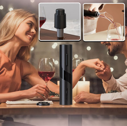 Ouvre-Bouteille Électrique avec Bec Verseur, Bouchon et Coupe-Capsule™