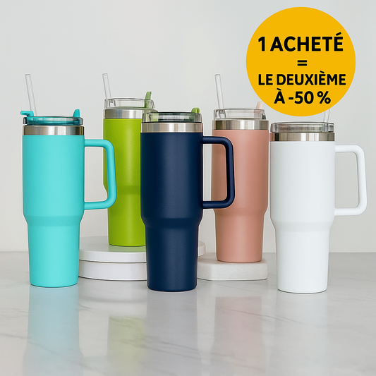 Gobelet Thermique Isotherme avec Paille™ - 1200ml