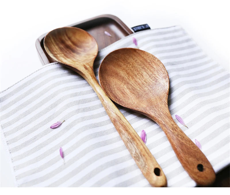 Ensemble de 7 pièces Accessoires de Cuisine en Bois™ - Élégance et Durabilité