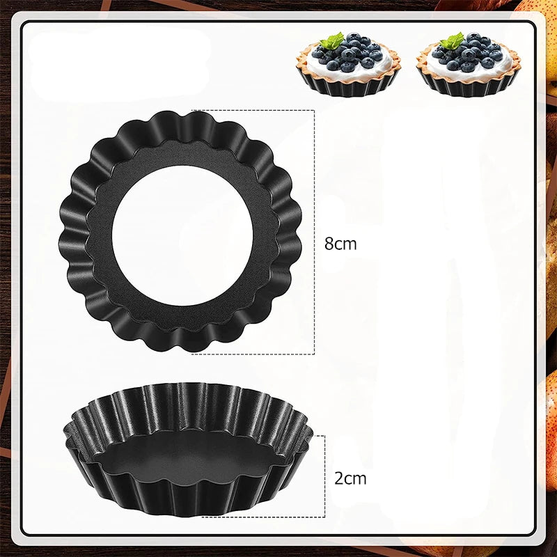 Set de 10 Mini Moules à Tartes Antiadhésifs en Acier au Carbone (8 cm)™