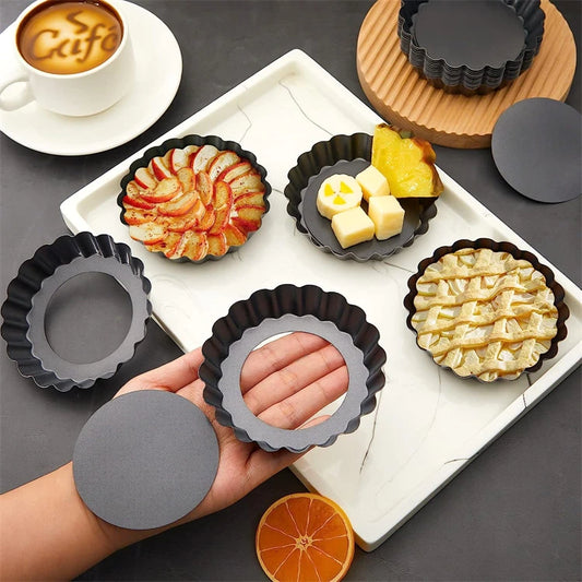 Set de 10 Mini Moules à Tartes Antiadhésifs en Acier au Carbone (8 cm)™