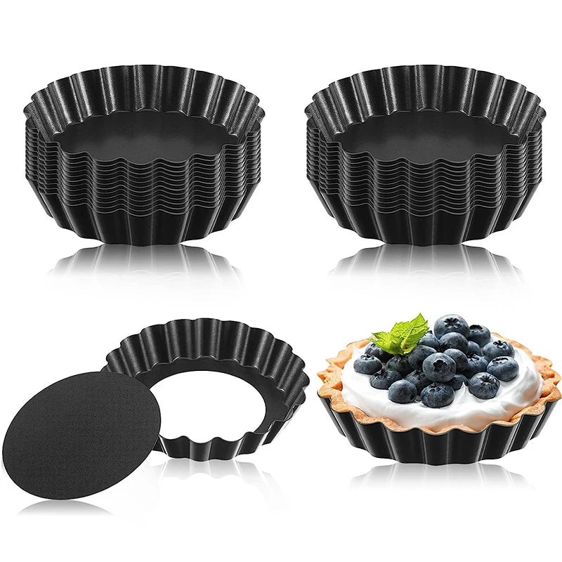 Set de 10 Mini Moules à Tartes Antiadhésifs en Acier au Carbone (8 cm)™