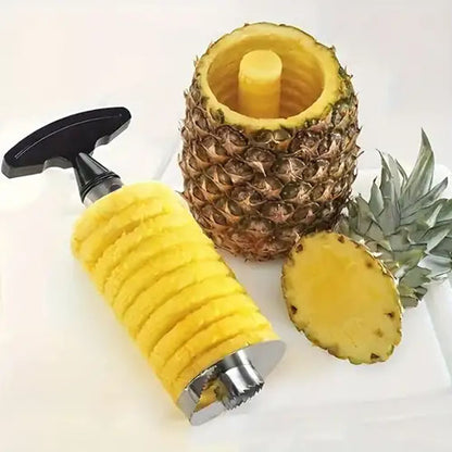 Ustensile de cuisine pour trancher et évider un ananas sans effort