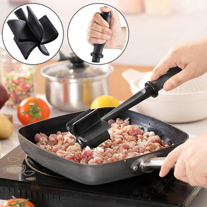 Hachoir multifonction résistant à la chaleur, parfait pour poêles et casseroles antiadhésives.