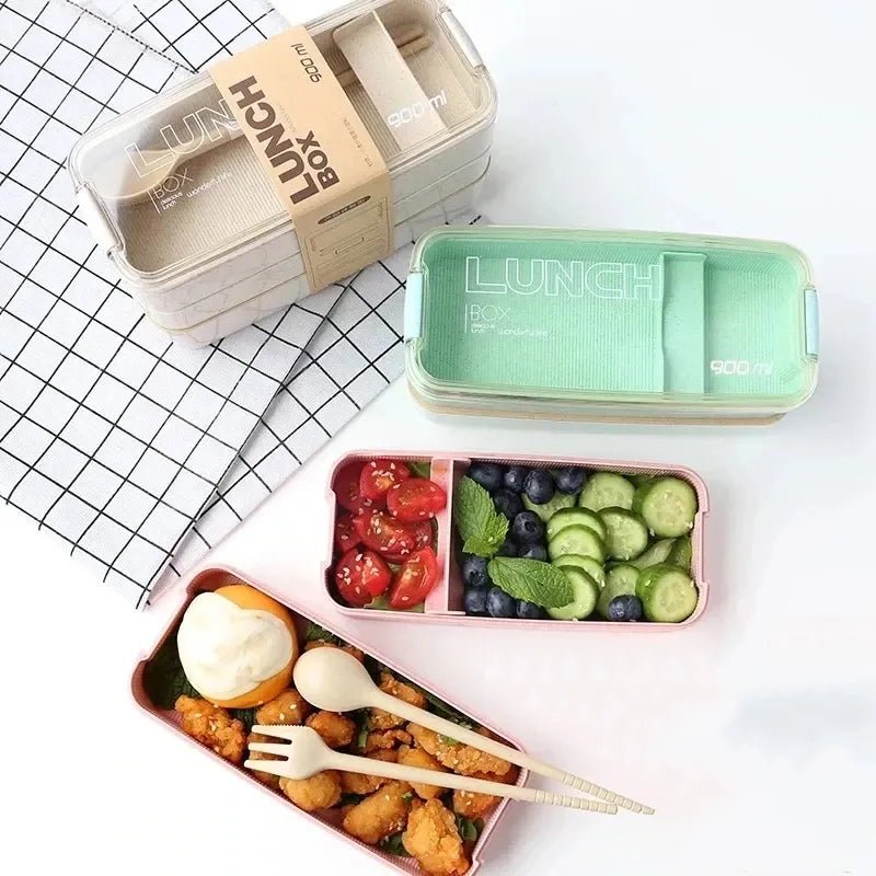 Lot de 2 Boites à Lunch Bento™ 3 niveaux - Monely Kitchen