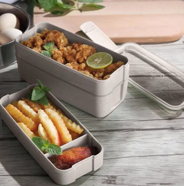 Lot de 2 Boites à Lunch Bento™ 3 niveaux - Monely Kitchen